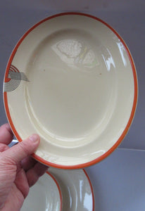 Smaller Royal Doulton Orange 1930s Art Deco Tango Pattern Serving Platter