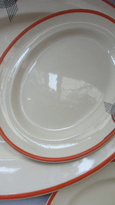 Smaller Royal Doulton Orange 1930s Art Deco Tango Pattern Serving Platter