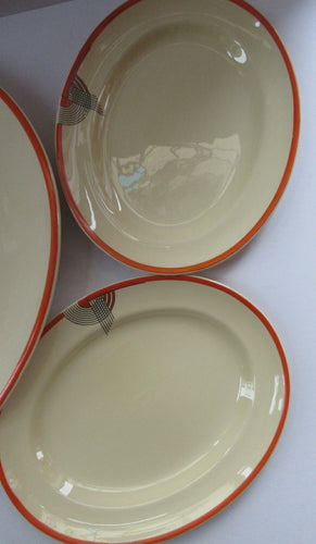 Smaller Royal Doulton Orange 1930s Art Deco Tango Pattern Serving Platter
