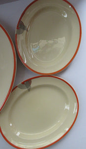 Smaller Royal Doulton Orange 1930s Art Deco Tango Pattern Serving Platter
