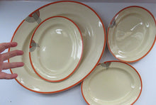 Load image into Gallery viewer, Smaller Royal Doulton Orange 1930s Art Deco Tango Pattern Serving Platter
