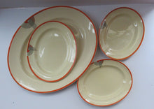 Load image into Gallery viewer, Smaller Royal Doulton Orange 1930s Art Deco Tango Pattern Serving Platter
