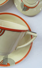 Load image into Gallery viewer, Royal Doulton 1930s Art Deco Royal Tango Lidded Cup and Saucer
