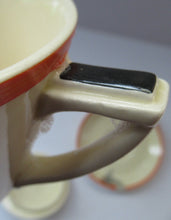 Load image into Gallery viewer, Royal Doulton 1930s Art Deco Royal Tango Lidded Cup and Saucer
