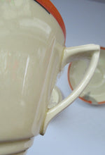 Load image into Gallery viewer, Royal Doulton 1930s Art Deco Royal Tango Lidded Cup and Saucer
