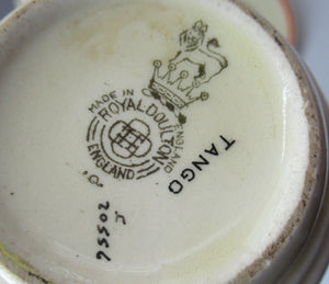 Royal Doulton 1930s Art Deco Royal Tango Lidded Cup and Saucer