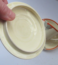 Load image into Gallery viewer, Royal Doulton 1930s Art Deco Royal Tango Lidded Cup and Saucer
