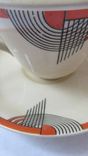 Load image into Gallery viewer, Royal Doulton 1930s Art Deco Royal Tango Lidded Cup and Saucer
