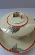 Load image into Gallery viewer, Royal Doulton 1930s Art Deco Royal Tango Lidded Cup and Saucer
