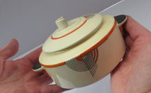 Load image into Gallery viewer, 1930s Royal Doulton Art Deco Miniature Lidded Serving Dish Orange Tango
