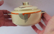 Load image into Gallery viewer, 1930s Royal Doulton Art Deco Miniature Lidded Serving Dish Orange Tango
