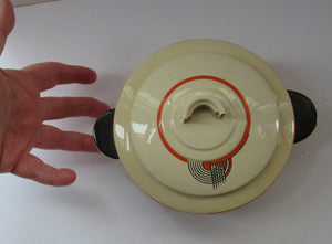 1930s Royal Doulton Art Deco Miniature Lidded Serving Dish Orange Tango