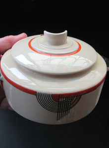 1930s Royal Doulton Art Deco Miniature Lidded Serving Dish Orange Tango