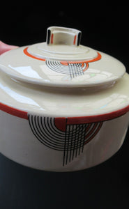 1930s Royal Doulton Art Deco Miniature Lidded Serving Dish Orange Tango