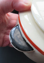 Load image into Gallery viewer, 1930s Royal Doulton Art Deco Miniature Lidded Serving Dish Orange Tango
