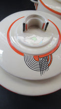 Load image into Gallery viewer, 1930s Royal Doulton Art Deco Miniature Lidded Serving Dish Orange Tango
