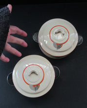 Load image into Gallery viewer, 1930s Royal Doulton Art Deco Miniature Lidded Serving Dish Orange Tango
