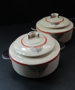 1930s Royal Doulton Art Deco Miniature Lidded Serving Dish Orange Tango