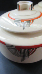 1930s Royal Doulton Art Deco Miniature Lidded Serving Dish Orange Tango