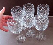 Load image into Gallery viewer, Set of six Matching Vintage Lead Crystal Wine Glasses. Good quality and perfect
