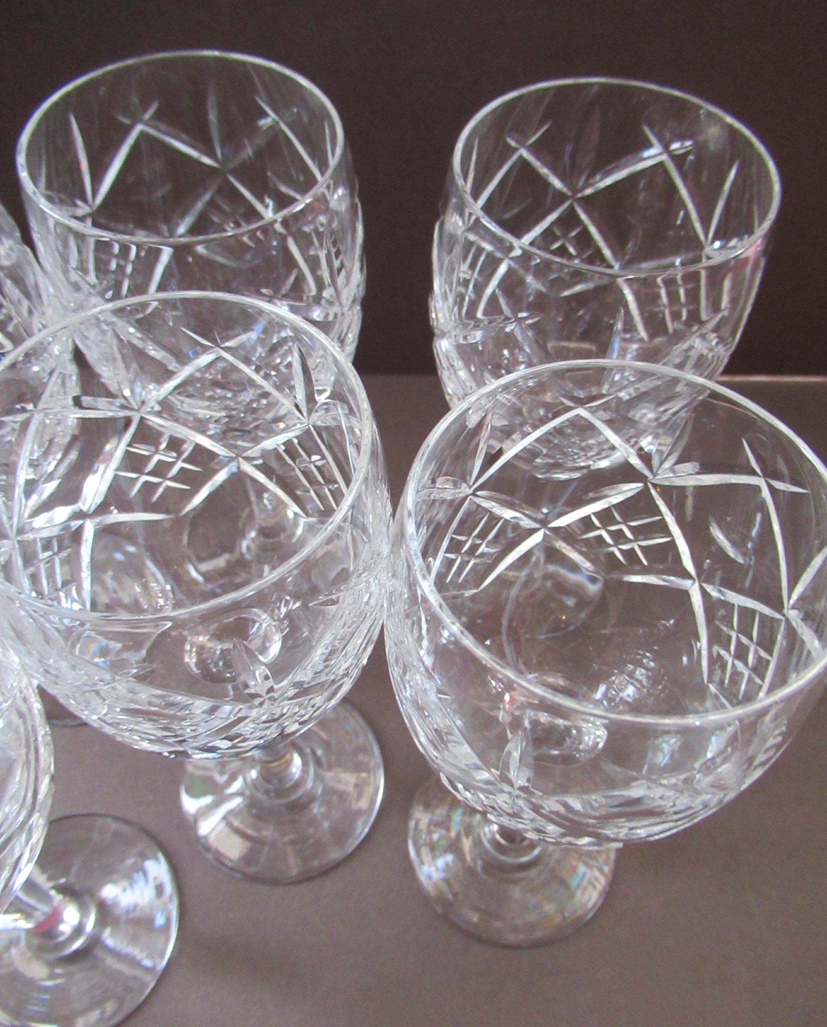 Lead Crystal Cut Glass Drinking Glasses Vintage Glass 