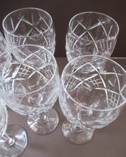 Load image into Gallery viewer, Set of six Matching Vintage Lead Crystal Wine Glasses. Good quality and perfect
