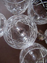Load image into Gallery viewer, Set of six Matching Vintage Lead Crystal Wine Glasses. Good quality and perfect
