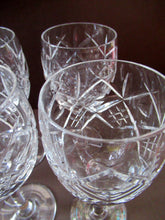 Load image into Gallery viewer, Set of six Matching Vintage Lead Crystal Wine Glasses. Good quality and perfect
