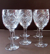 Load image into Gallery viewer, Set of six Matching Vintage Lead Crystal Wine Glasses. Good quality and perfect
