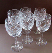 Load image into Gallery viewer, Set of six Matching Vintage Lead Crystal Wine Glasses. Good quality and perfect
