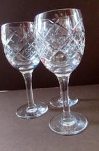 Load image into Gallery viewer, Set of six Matching Vintage Lead Crystal Wine Glasses. Good quality and perfect
