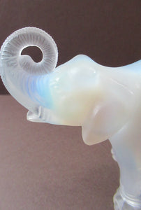 Rare 1930s Oplaescent Jobling Glass Elephant Figurine