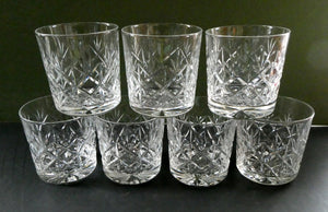 6 EDINBURGH CRYSTAL GLENSHEE Matching Whisky Tumblers. 1960s; Each with Etched Signature. Original Card Box