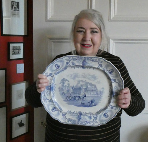 Scottish Pottery Modern Athens Blue and White Pottery AShet. 1850s Royal Institution Edinburgh
