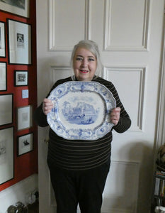 Scottish Pottery Modern Athens Blue and White Pottery AShet. 1850s Royal Institution Edinburgh