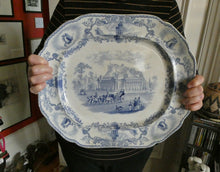 Load image into Gallery viewer, Scottish Pottery Modern Athens Blue and White Pottery Ashet. 1850s Royal Institution Edinburgh
