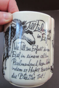 Bjorn Wiinblad Coffee Mug Rosenthal Eulenspiegel and the Donkey