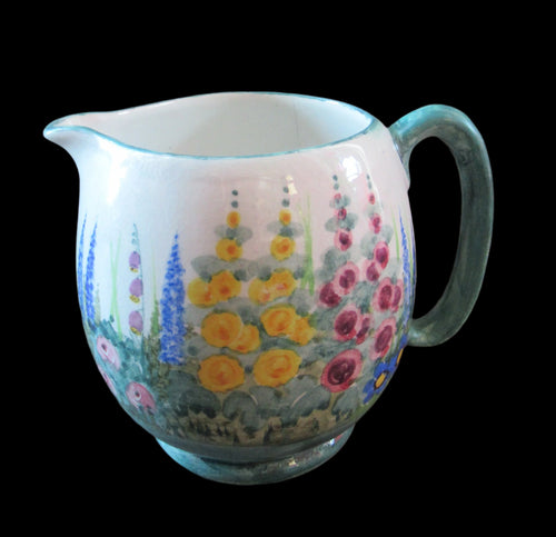 1920s Mak Merry Large Jug with Country Garden Decoration