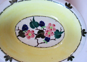 1920s Scottish Pottery Mak Merry Oval Dish Brambles