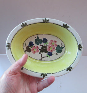 1920s Scottish Pottery Mak Merry Oval Dish Brambles