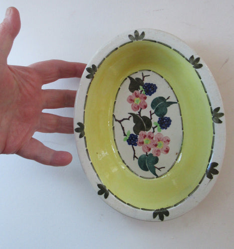 1920s Scottish Pottery Mak Merry Oval Dish Brambles