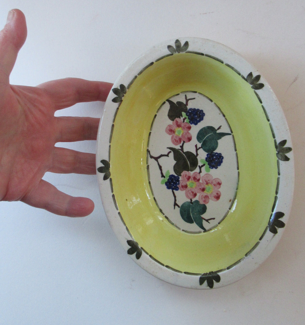 1920s Scottish Pottery Mak Merry Oval Dish Brambles