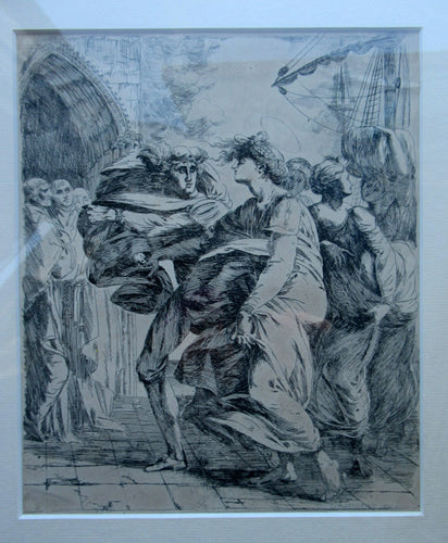 Original Alexander Runciman Etching The Landing of Saint Margaret 