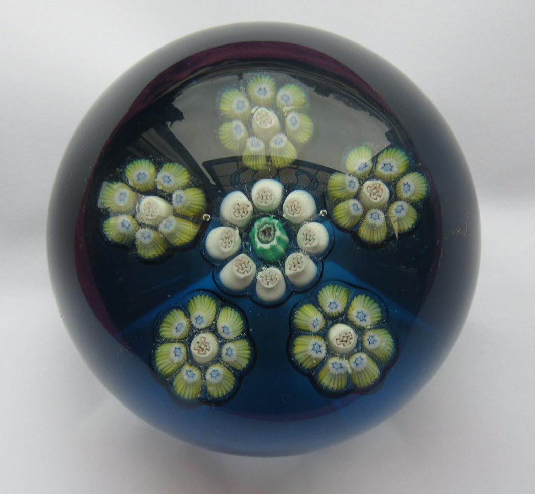 1970s Perthshire Paperweight Kingfisher / Green Base PP10