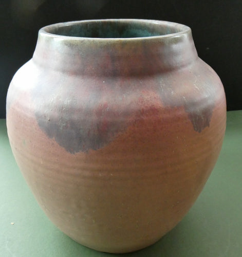 1940s British Art Pottery Upchurch Vase Pink and Grey Colour