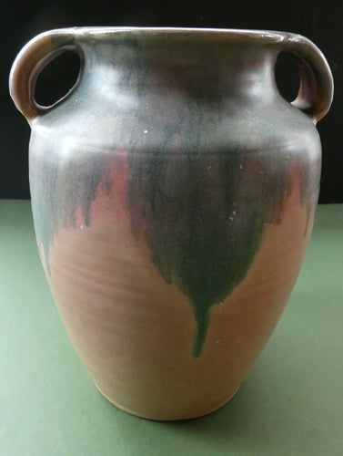 1940s British Art Pottery Upchurch Vase Pink and Grey Colour