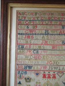 Early Victorian Scottish Sampler Framed Dated 1848