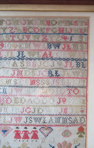 Early Victorian Scottish Sampler Framed Dated 1848