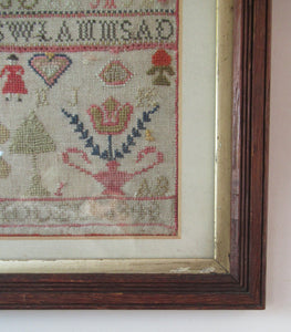 Early Victorian Scottish Sampler Framed Dated 1848