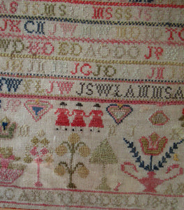 Early Victorian Scottish Sampler Framed Dated 1848